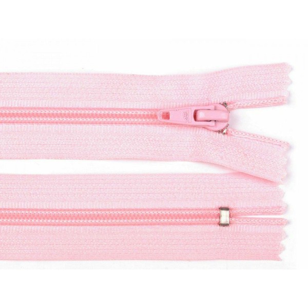 1 pc Bonbons rose nylon zipper (bobine) 5mm fermé fin 18 cm pol, fermetures à glissière, mercerie - Photo n°1