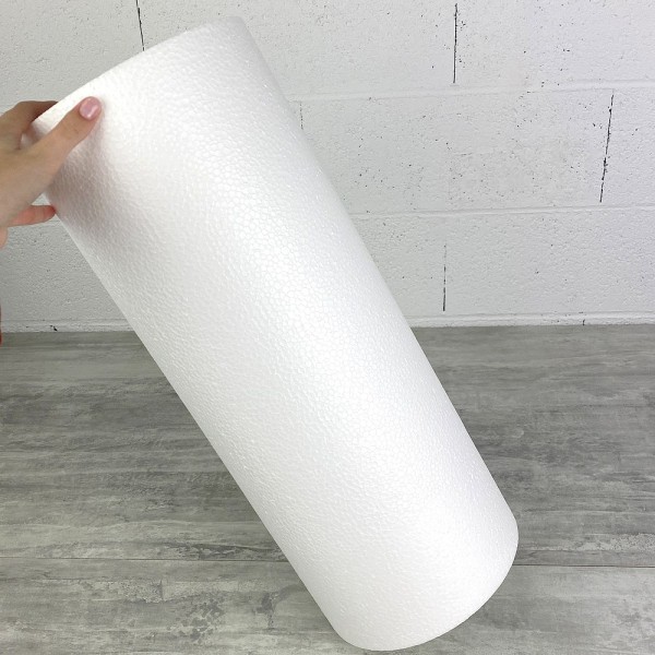 Cylindre en polystyrène diam. 20 x haut. 50 cm, Colonne en Styropor blanc pour présentoir, de densit - Photo n°3