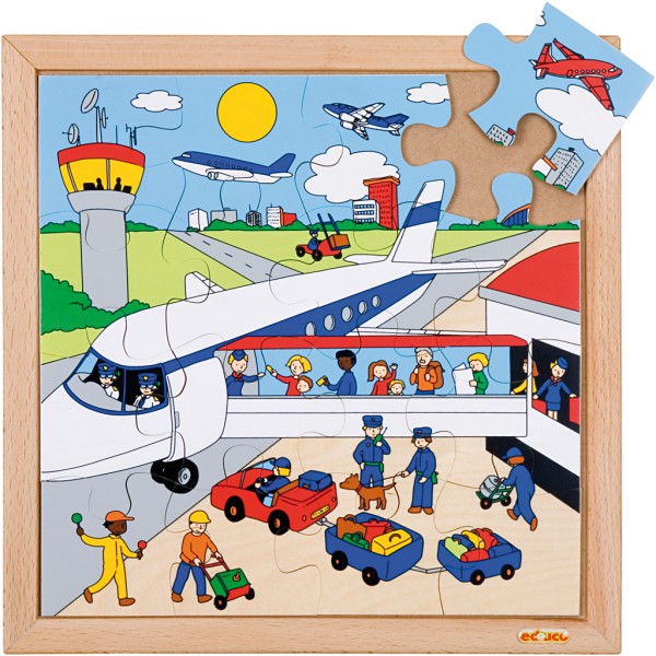 Puzzle en bois - L'avion - 16 pcs - Photo n°1
