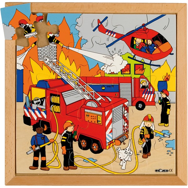 Puzzle en bois - Les pompiers - 25 pcs - Photo n°1