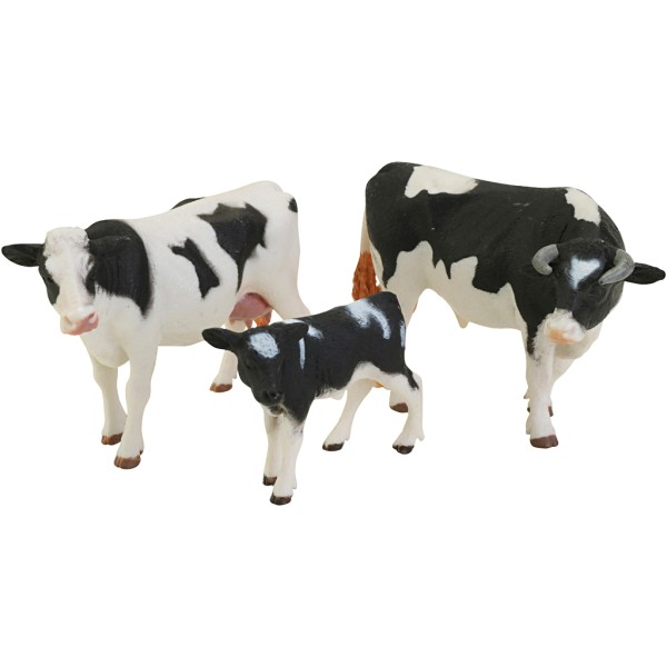 Famille de vaches tachetées de noir 1 set - Photo n°1