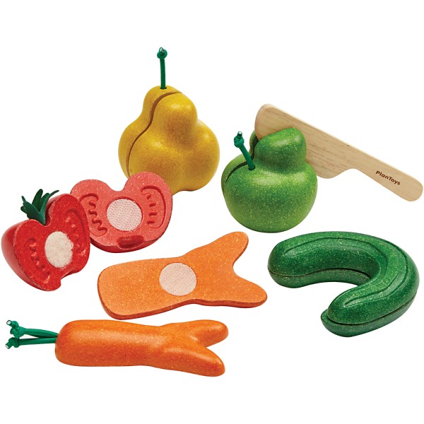 PLAN TOYS Wonky fruits et légumes à découper 11 pcs/ 1 set - Photo n°1