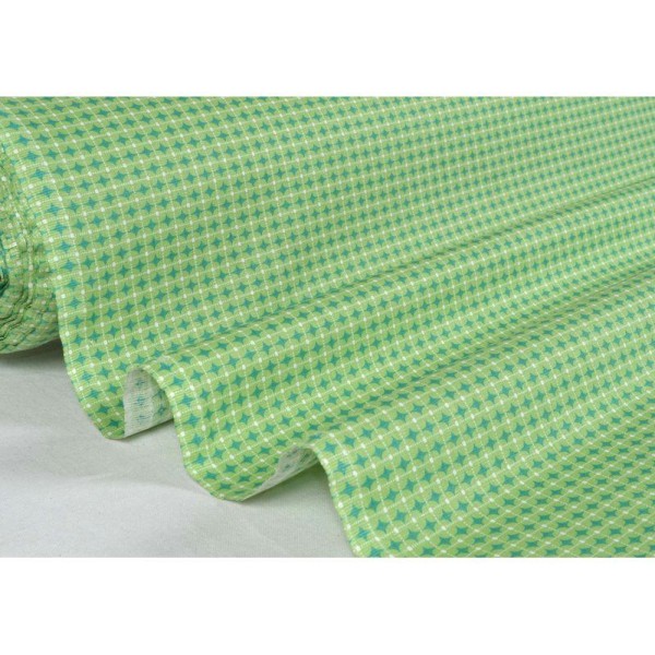 Tissu en coton coll. Aglaé vert laize 160 cm - vendu par 10 cm - Photo n°1