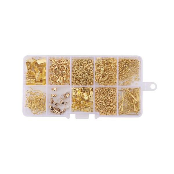 Set Gold Mix Jewelry Finding Diy Supplies Colliers Fabriquant L'alliage de zinc 14mm - Photo n°1