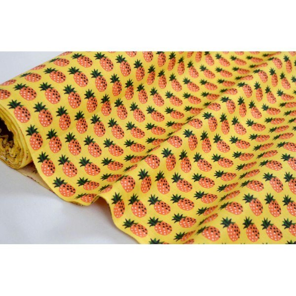 Tissu en coton coll. Anak jaune laize 160 cm - vendu par 10 cm - Photo n°1