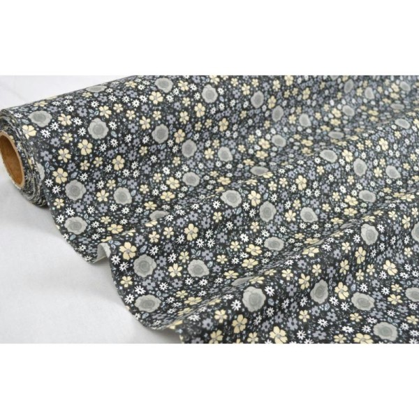 Tissu en coton coll. Anisley noir laize 160 cm - vendu par 10 cm - Photo n°1
