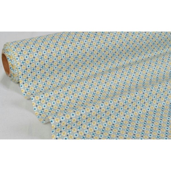 Tissu en coton coll. Avrey bleu laize 160 cm - vendu par 10 cm - Photo n°1