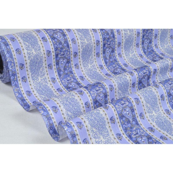 Tissu en coton coll. Bandana bleu laize 140 cm - vendu par 10 cm - Photo n°1