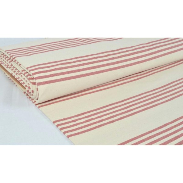 Tissu en coton coll. Bayadère rouge laize 160 cm - vendu par 10 cm - Photo n°1