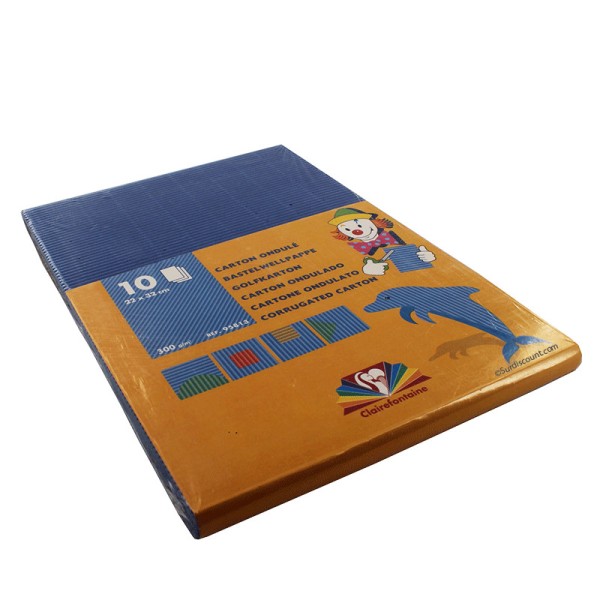10 feuilles de carton ondulé - Bleu - A4 - Loisirs créatifs - Clairefontaine - Photo n°3