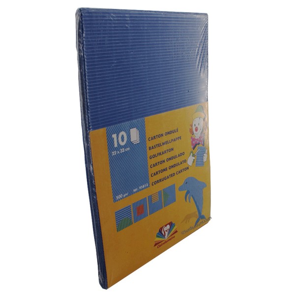 10 feuilles de carton ondulé - Bleu - A4 - Loisirs créatifs - Clairefontaine - Photo n°1