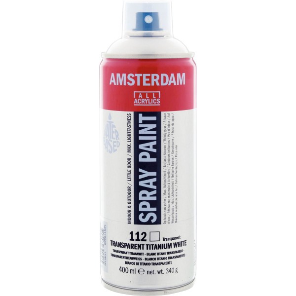 Bombe de peinture Amsterdam 400ml blanc de titane transparent - Photo n°1
