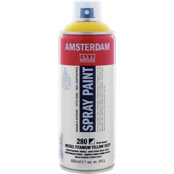 Bombe de peinture Amsterdam 400 ml jaune titane nickel foncé - Photo n°1