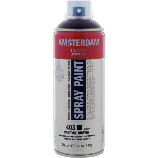 Bombe de peinture Amsterdam 400 ml brun van dyck - Photo n°1
