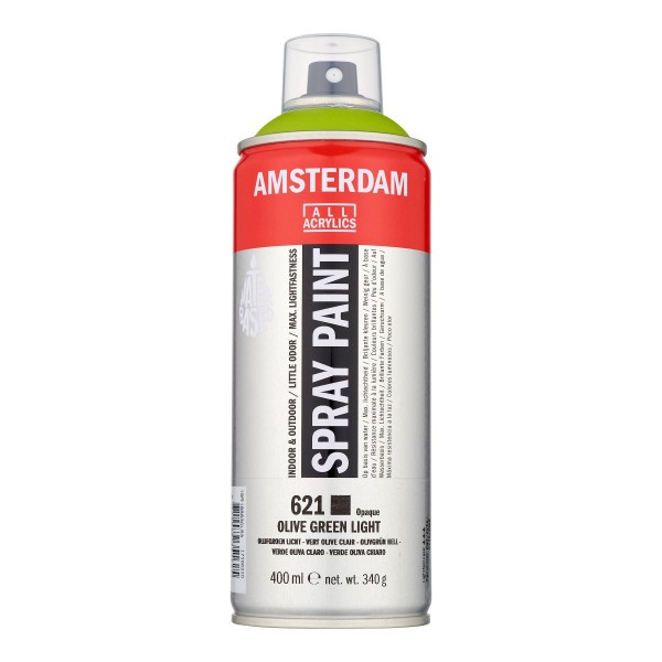 Bombe de peinture Amsterdam 400 ml vert olive clair - Photo n°1