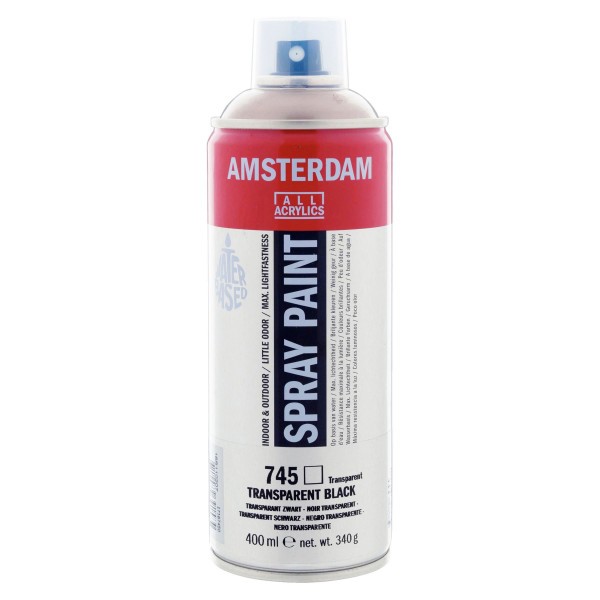 Bombe de peinture Amsterdam 400 ml noir transparent - Photo n°1