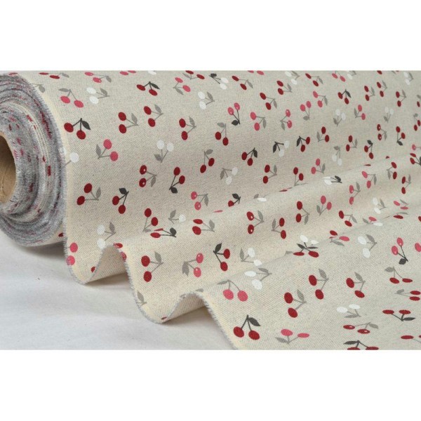 Tissu en coton coll. Cerisette laize 150 cm - vendu par 10 cm - Photo n°1