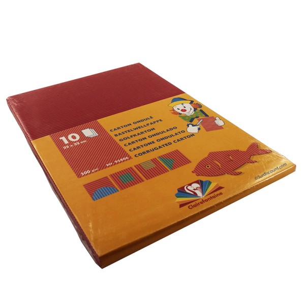 10 feuilles de carton ondulé - Rouge - A4 - Loisirs créatifs - Clairefontaine - Photo n°3