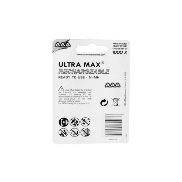 Pile Rechargeable Aa Lr6 X4 - Ultra Max - Photo n°2