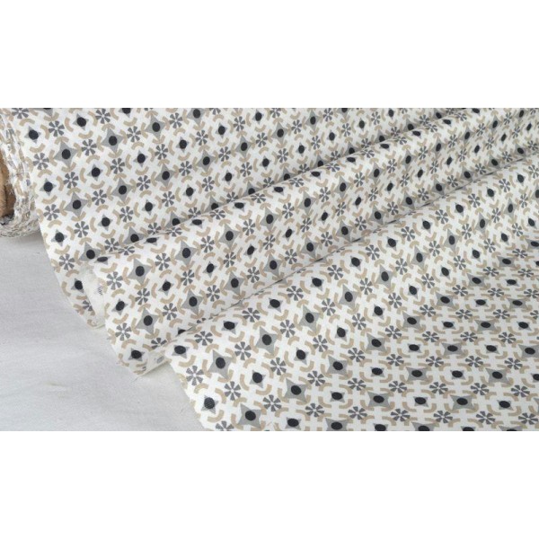 Tissu en coton coll. Chic motif b laize 160 cm - vendu par 10 cm - Photo n°1