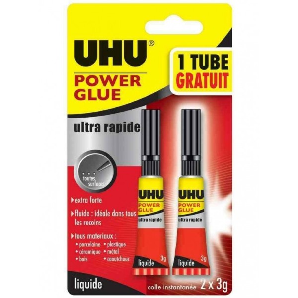 2 Colles Extra Forte Power Glue 3 G - Uhu - Photo n°1