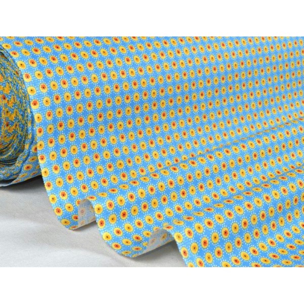Tissu en coton coll. Colette bleu laize 160 cm - vendu par 10 cm - Photo n°1