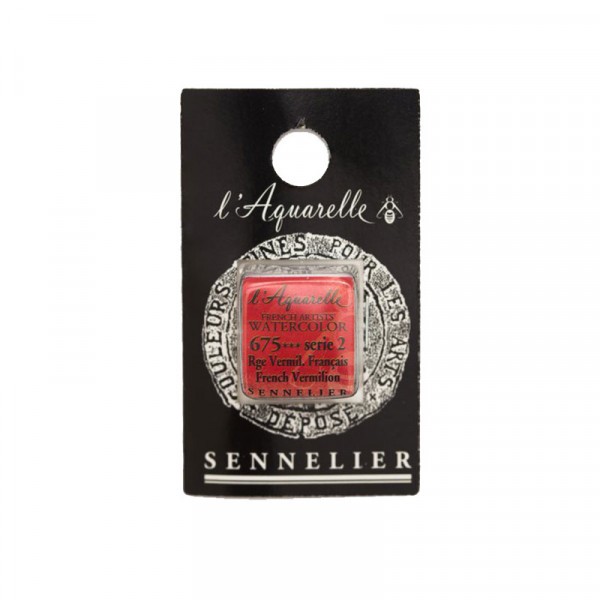 Aquarelle Extra-Fine 1/2 Godet Rouge Vermillon Français Sennelier - Photo n°1