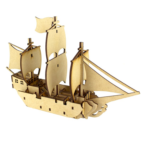 Kit Bateau Pirate 3D en bois - 29 x 19 x 7 cm - Photo n°1