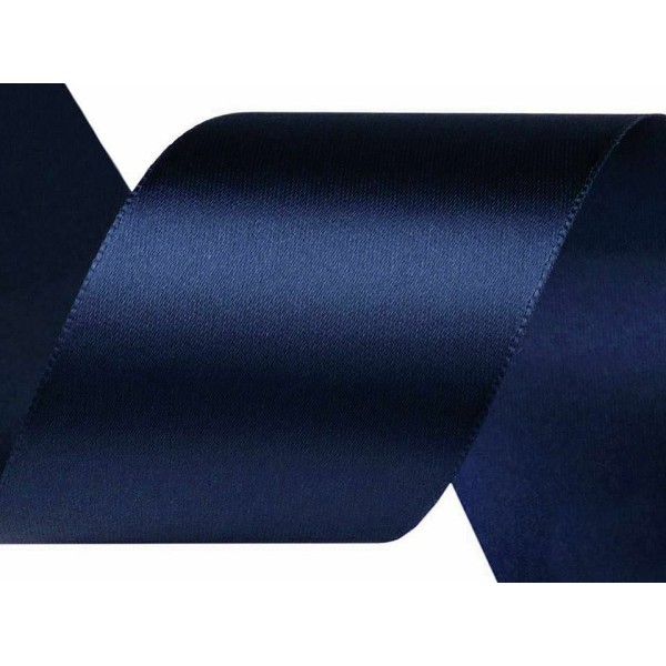 Paquets de bandes de satin bleu de 5 m de largeur 40 mm, bandes à visage unique - couleur unique, ha - Photo n°1
