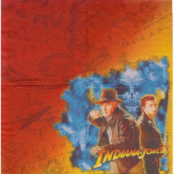 4 Serviettes en papie Indiana Jones Format Lunch Decoupage Decopatch 1LUN2432 Hallmark - Photo n°1