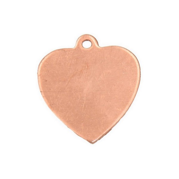 Lot de 10 pendentifs en cuivre Coeur avec 1 trou, 17 x 19 mm, ébauche pour émaillage - Photo n°1