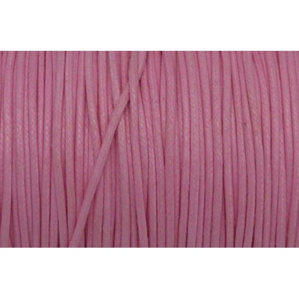 10m Cordon Coton Ciré 1,3mm De Couleur Rose - Photo n°1