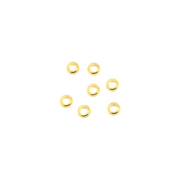 10 Perles Rondelle 5mm En Acier Inoxydable Doré À Gros Trou 3mm - Photo n°3
