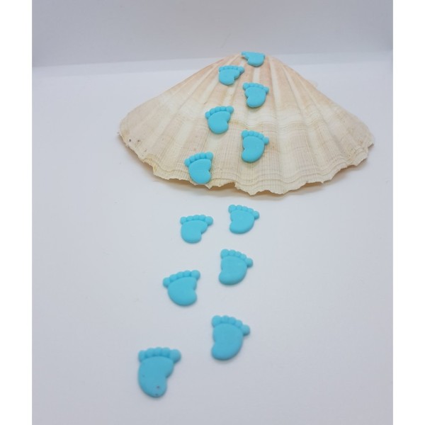 12 Pieds de Bébé en argile polymère à coller pour Scrapbooking  1,1x1,2x0,2 cm 0-P-BT - Photo n°1