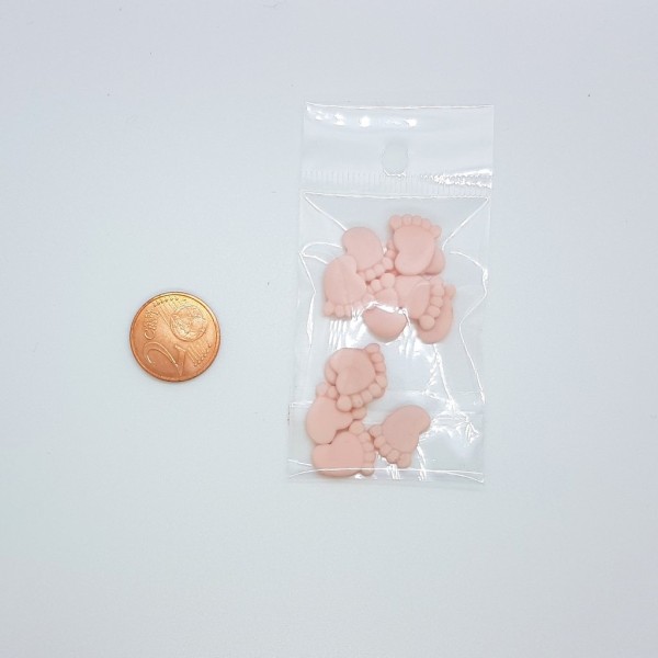 12 Pieds de Bébé en argile polymère à coller pour Scrapbooking  1,1x1,2x0,2 cm 0-P-R - Photo n°2