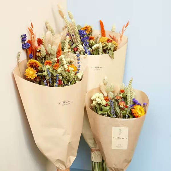 Bouquet de fleurs séchées - Orange - Moyen modèle - 55 cm - Photo n°2