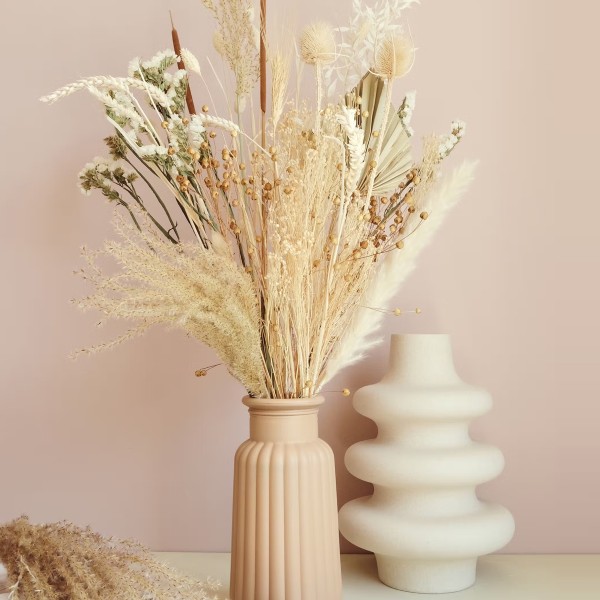 Bouquet de fleurs séchées - Blanc - Grand modèle - 65 cm - Photo n°2