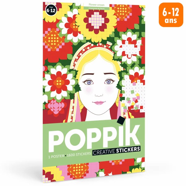 Kit gommettes Poppik - Couronne de fleurs - 1 poster à compléter - Photo n°1