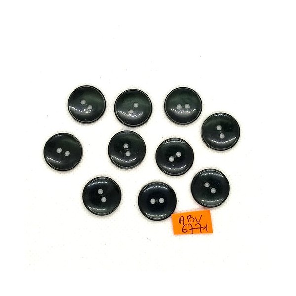 10 Boutons en résine noir - 18mm - ABV6771 - Photo n°1