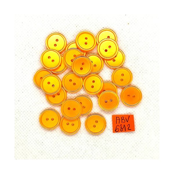25 Boutons en résine orange - 14mm - ABV6812 - Photo n°1