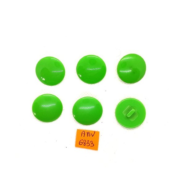 6 Boutons en résine vert - 22mm - ABV6833 - Photo n°1