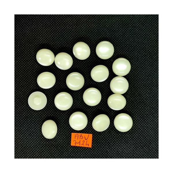 17 Boutons en résine ivoire/ crème - 15mm - ABV7124 - Photo n°1