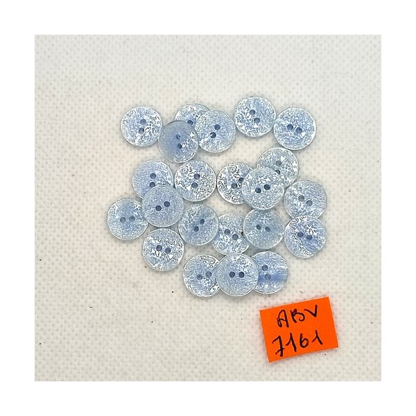 22 Boutons en résine bleu - 11mm - ABV7161 - Photo n°1
