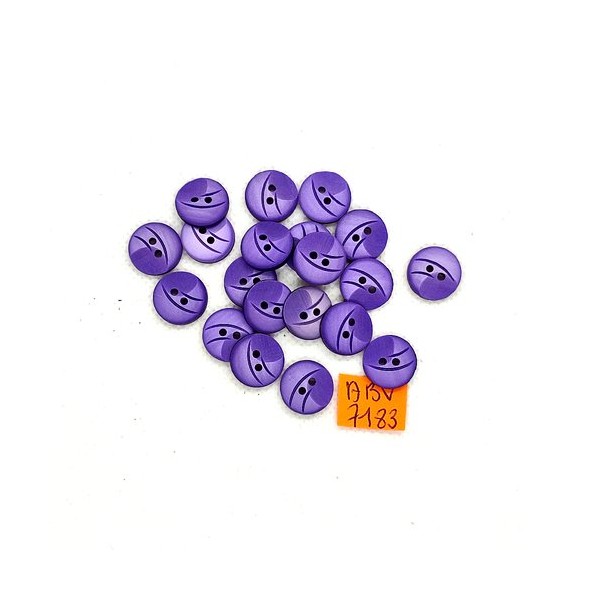 20 Boutons en résine violet - 13mm - ABV7183 - Photo n°1