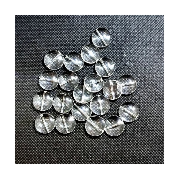 Lot de 20 perles en verre transparent - 15mm - Photo n°1