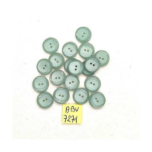 19 Boutons en résine bleu / vert - 13mm - ABV7271 - Photo n°1