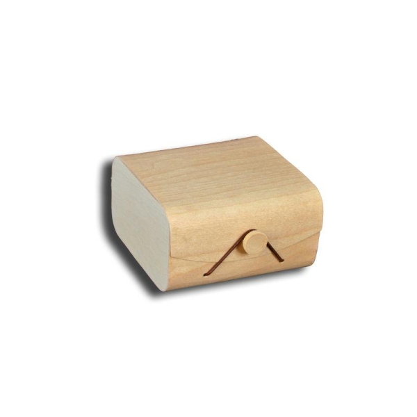 Mini boite fermeture élastique 8x8 en bois clair - Photo n°1