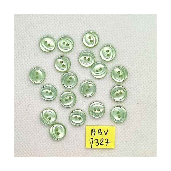 19 Boutons en résine vert clair - 10mm - ABV7327 - Photo n°1