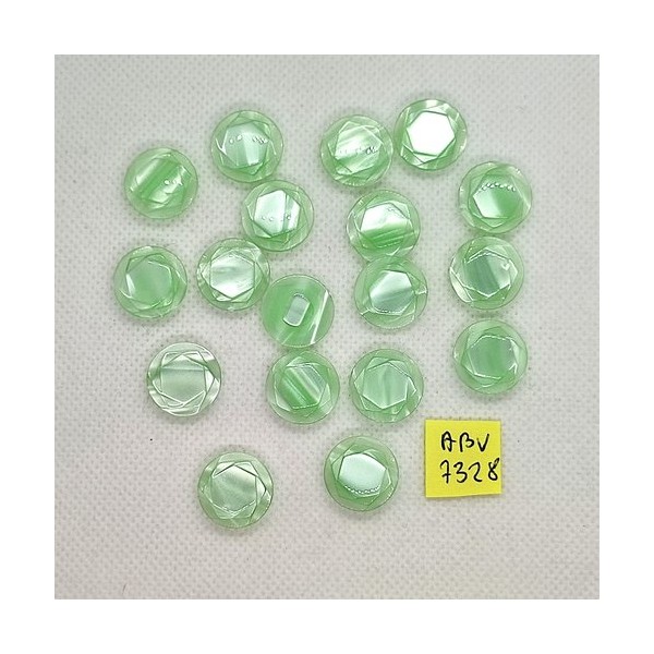 18 Boutons en résine vert clair - 15mm - ABV7328 - Photo n°1