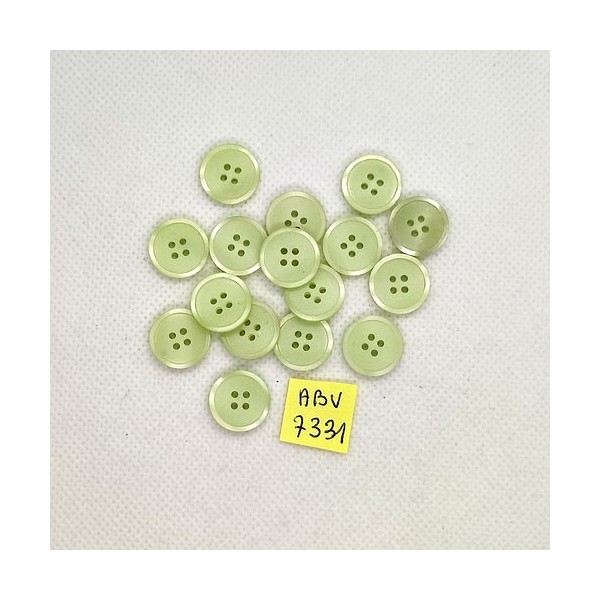 16 Boutons en résine vert - 14mm - ABV7331 - Photo n°1